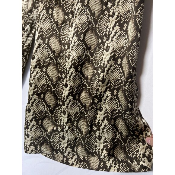 Nili Lotan Womens Snakeskin Print Wide-Leg Cropped Pants Size 4 - Picture 13 of 13